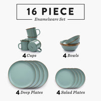 Enamel Dining Set - 16pc