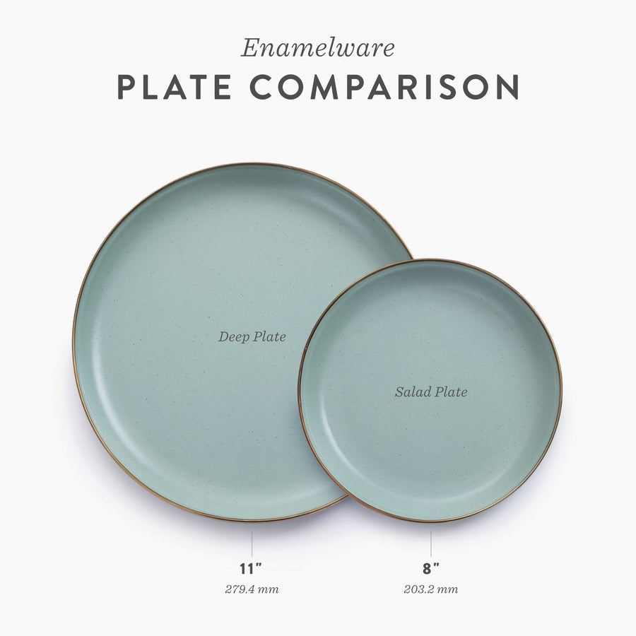 enamel deep plate set, enamel salad plate set