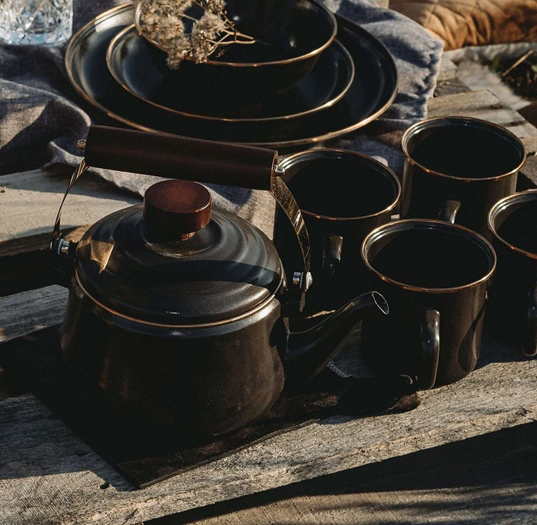 Enamel Teapot - Charcoal